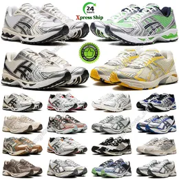 Sapatos de grife de grife Homens Mulheres Running Shoes Gel NYC GT 2160 KAYANOS 14 Creme Solar Power Oatmeal Pure Silver White Orange Chaussures Mens Sapatos ao ar livre Tamanho 36-45