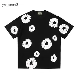 Джинсовая рубашка дизайнер Men T Roomts Джинсы Tears Cottons Tees Tees Tees Top Top Kapok Flower Rush