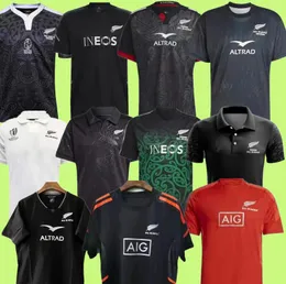 2023 World Blacks Rugby Jerseys Black New Jersey Zealand Fashion Sevens 2023 2024 Super Rugby Vest Shirt Polo Maillot Camiseta Maglia Tops