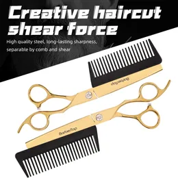 Barbertop Professional JP440C Сталь 6,5 Золото 2 в 1 ножниц для волос с расчесывами прически для волос