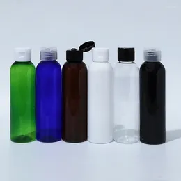 Garrafas de armazenamento 30pcs 150 ml recarregam a tampa de plástico de 5 onças de capacidade de estimação para sabão líquido cosméticos azul branco marrom clara