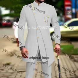 Мужские костюмы Blazers White Luxury for Men Slim Fit Prom Prom Part Sward Groomsmen Sroom Tuxedo 2pcs модный костюм Homme Blazer брюки 933b