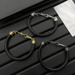Bracciale designer braccialetti di braccialetti eleganti marca unisex marca nera fresa fresca cuoio braccialetti lettere gioielleria con scatola