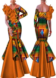 DANSHIKI Africa Dress for Women Bazin Riche Oneulder Sexy Slash Szyja Weddna sukienka Tradycyjna afrykańska odzież 42242237601