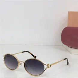 Novo design de moda Lady Oval Shape Sunglasses 52y Estrutura de metal requintada simples e elegante estilo versátil de proteção UV400 de proteção