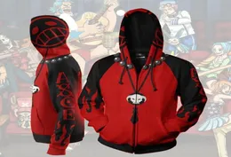 Ein Stück Luffy Ace Law Zoro 3D -Outfit Sweatshirts Männer Frauen Hoodies Reißverschlussmantel Jacke Pullover Uniform Cosplay Kostume9456663