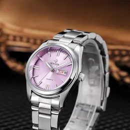 Нарученные часы Relogio fominino платье Pink Women Wame Wwoor Ladies Top Luxury Bracelet Berist Простой кварцевый календарь часы подарочная коробка 237p