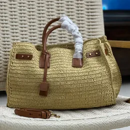 Top Quality SAC DE JOUR SUPPLE Shoulder Bag Luxury Designer Straw Weave Leather Handbag Separated Removable Zip Pouch Crossbody Bag Summer Travel Casual Tote Bag