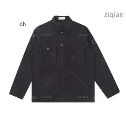 Designer Stone Pocket Jackets Island Jacket Long Sleeve Zipper Badges Men Tshirt Casual Coat Windbreaker Embrodiery Mens Shirts Autumn Coats Asian Size M-3Xl Ca F5