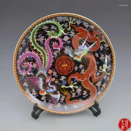 Декоративные фигурки Редкая старая китайская фарфоровая тарелка Dragonphoenix Пастельная картина