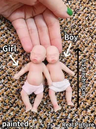 Bambole 1 pezzo di bambola per bambini in silicone solido da 3,15 pollici adatto per i bambini giocano a Reborn Realista de Silicone Doll S2452202 S2452203