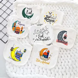 Śliniaki Burp Clots Star Moon Happy Ramadan Baby BIB Boy and Girl Cotton BIB Happy Post Mubarak Baby Saliva Ręcznik Baby muzułmanin zarezerwowany ciasto Prezent D240522