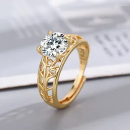 Anelli a grappolo 925 Sterling Silver 14k Gold Gold Ring's Ring Out Diamond High End Simple Classic Romantic Wedding Jewelry