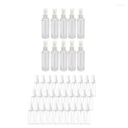 Butelki do przechowywania 50pcs 100 ml przezroczysty plastikowy 50 ml spray