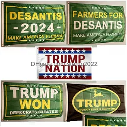 Banner Flags Custom 3x5 ft Trump Campagne Flag 2024 Porta per la consegna delle elezioni presidenziali per la festa del giardino feste