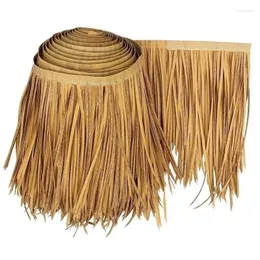 Decorative Flowers Length 10M Mexican Straw Roof Artifical Plastic Retardant Thatch Simulated Fake Grass Garden Patio Covers Plant Tiki