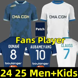 24 25 Maglie da calcio di Marsiglia Marseilles Ounahi Harit Ndiaye Clauss Mbemba Veretout 2024 2025 Shirt di calcio uomini Kit Kits Fan Play