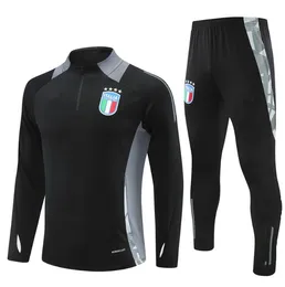 Soccer Tracksuit Italy Style: 24/25 Training Suit Long Sleeve Half Zip