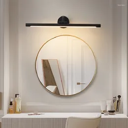 Lampada da parete Specchio da bagno nero Specchio frontale Tavolo da trucco leggero Destinazione LED SEMPLICE LAGUE GOLDI SUPER BRIGHT REGOLABILE