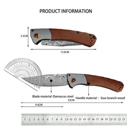 2Models 15080/15080-1 Crooked River Folding Knife 4.00 "Damaskus Clip Point Blade Dymondwoodg10 Handtag utomhusläger Hunt Pocket Knives EDC Tools