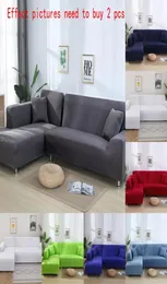 Doppel -Sofa -Abdeckung 145185 cm für Wohnzimmer Couch Deckung Elastischer L -Form -Ecksofas Decken Stretch Chaise Longue STIPC9910944