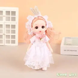 Dolls Nowe 16cm BJd Mini Doll Mobile Connector Girl Baby 3D Oczy piękne
