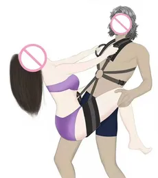 Andere Gesundheitszugänge Erotic Swing Doppel -Rücken -Schulter -Swing -Bein Seil Self -Bandage Einschränkungen Belt Harkness Paare Spiel Q240521