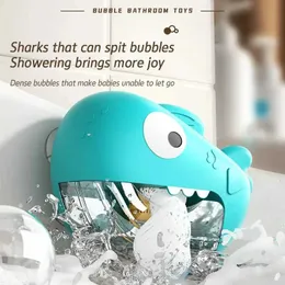 Bath Toys Animal Bubble Machine och Music Cute Dinosaur Shark Shaped Sucking Cup med Soap Bubble Making Baby Bady Time Toys D240522