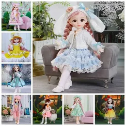 Dolls BJD Doll and Rousht com várias juntas destacáveis ​​30cm 1/6 3d Eye Doll Girl Up Birthday Gift Toy S2452201 S2452201 S2452201