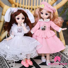 Dockor Nya 30cm BJD Doll Toy Girl Retro Classic Wedding Dress Lorita Noble Rabbit Girl Holiday Födelsedagens Långt hår S2452202 S2452203