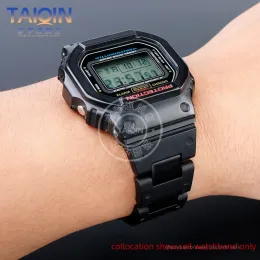 Black plastic steel watchband High quality men's watch strap For Casio G-SHOCK DW5600 GW-M5610 GA-2100 DW-6900 series Bracelet