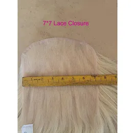 Yirubeauty 7x7 Spitzenverschluss kostenlos Teil 16-24inch 613# Blonde Farbe Malaysian 100% menschliches Haar seidiger gerade Körperwelle