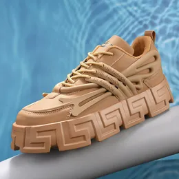 Men's Breathable Thick Sole Casual Sneakers Height Boosting Comfortable  Dad Shoes