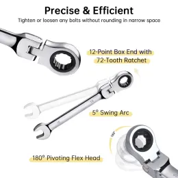 Reversible Ratschenschlüssel -Ratchet -Buchse Schränke -Nusswerkzeuge 6mm 7 mm 8mm 9mm 10 mm 11 mm 12 mm 13 mm 14mm 15 mm 16 mm 17mm 18mm 19mm