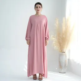 Ethnic Clothing Stretch Cuff Dress Simple Abayas For Women Moroccan Kaftan Muslim Turkey Arabia Dubai Abaya Elegance Evening