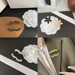 High Quality Letter Pins Brooch Various Celebrity Women Inlay Diamond Brooch Brand Designer Brooches Pins Stainless Steel Woman Accessories for Dinner Party