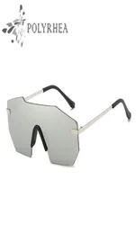 Luksusowe okulary przeciwsłoneczne bezskulowe Unisex Big Frame Wysoka jakość okularów przeciwsłonecznych Metal Cool Women Designer Mirror z pudełkiem i case5714209