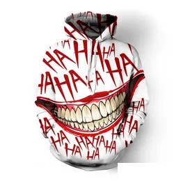 Herren-T-Shirts haha joker lustiger Hoodie Halloween Crazy Plover Langarm Sweatshirt Mode Stree Coats Cool Unisex Sportwear J1905 Dhlhn