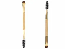 Beauty Girl Make -up Bambusgriff Griff Double Eyebrow Pinsel Augenbrauen Kamm Eye Definer Pinsel Professioneller kleiner Winkel Make -up Burshes6818212