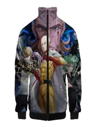 One Punch Man Kostüm 3D -Stand Halsband Hoodie Japanische Anime Männer Frauen Reißverschluss Hoodies Jacken Langarm Cool 3D Sweatshirt Tops7772893
