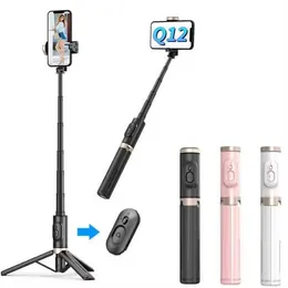 selfie monopods Q12 محمولة التصميم selfie عصا selfie مع محسّن ترايبود التحكم عن بعد اللاسلكي D240522