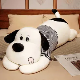 Plush Dolls 110cm New Soft Body Couple Striped T-shirt Big Dog Doll Stuffed Animal Home Decor Sofa Pillow Children Girl Holiday Gift Toys H240521 6PVQ