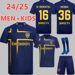 2024 2025 Boca Juniors Soccer Jerseys Men Men Kids Kit 24 25 Марадона Ромеро Кавани Бенедетто Лукас Янсон Медина Вест Футбольная Рубашка Т -фанаты версии игроки мальчики униформа 88