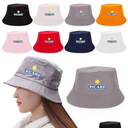 Caps Hats Summer Ricard Bucket Unie Man Women Cotton Fisherman Girl Boy Outdoor Sport Chapeau Bob Panama Hat 220615 Drop Delivery Baby Otzrg