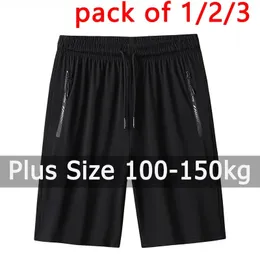 Paket med 123 män Sweatpants 100150 kg Plus storlek 5XL9XL Casual Shorts Loose Elastic Midje Sport Pants Running Fitness Gym 240510