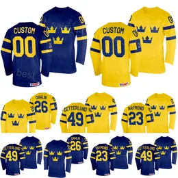 Sverige 2024 IIHF Världsmästerskap Hockey 65 Erik Karlsson Jerseys 71 Victor Olofsson 77 Victor Hedman 90 Marcus Johansson 95 Andre Burakovsky 35 Filip Gustavsson