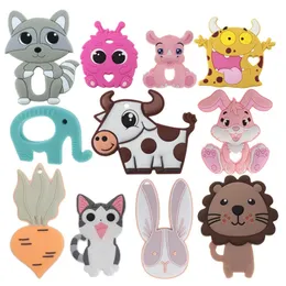 10 Мультипликационных зубов монстра для детских пасхальных кроликов Силиконовые подвесные зубы для детских аксессуаров игрушки BPA бесплатные игрушки 240514