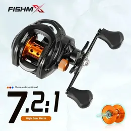 Fishmx Fishing Reel Max Drag 10kg Baitcasting com carretel de alumínio para atrair água doce Pesca esquerda e direita 240514