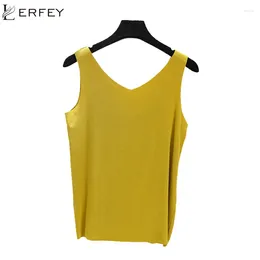 Women's Tanks LERFEY Women Summer Tank Sleeveless V Neck Tops Loose Singlets Knitted Vest Slim T Shirts Soild Color Girls Tees Camisetas