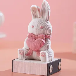 Calendario 3D carino coniglio note pad Note Notepad scrivania regalo di compleanno per la scrivania per la scultura di carta panda decorazione artistica 240522 240522